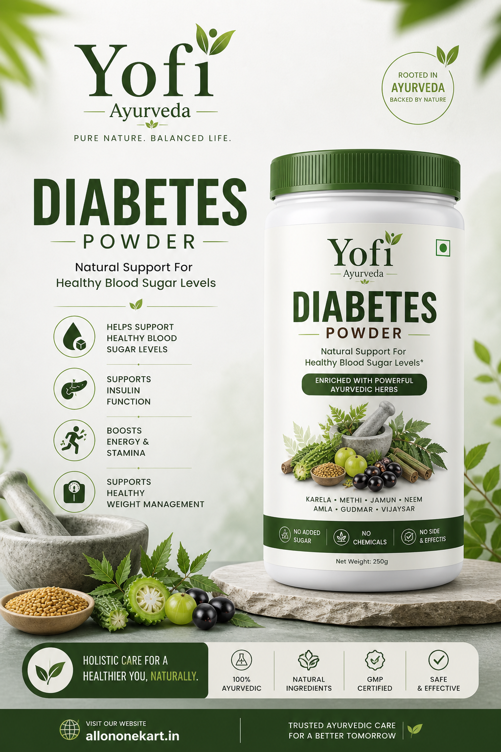 YOFI HERBALAS DIABETES BLOOD SUGAR POWDER - 15DAYS CHALLENGE