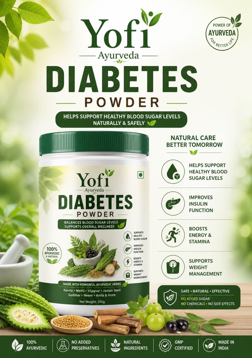 YOFI HERBALAS DIABETES BLOOD SUGAR POWDER - 15DAYS CHALLENGE